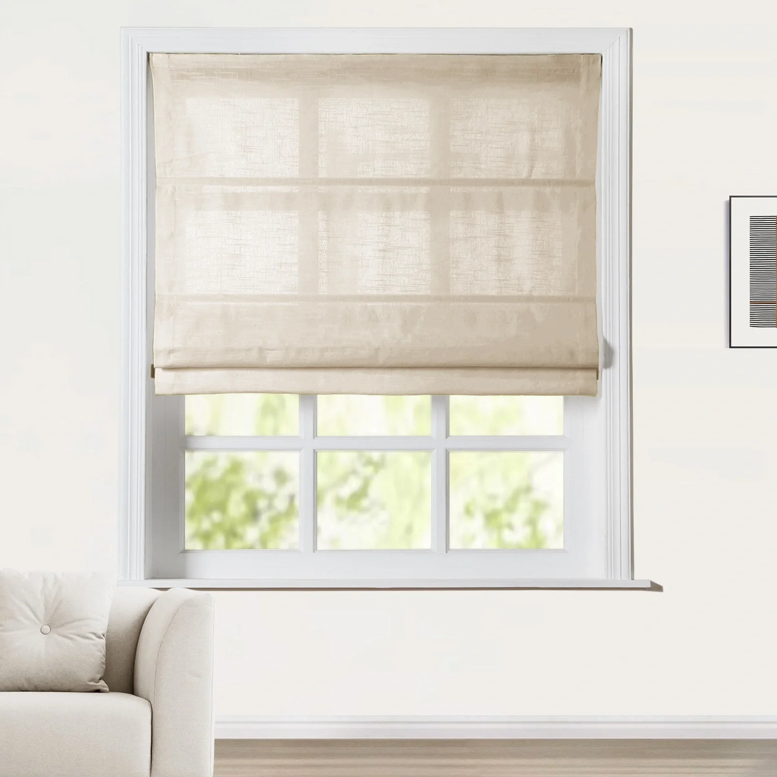 Patti Belgian Linen Roman Shade Cordless - Image 32