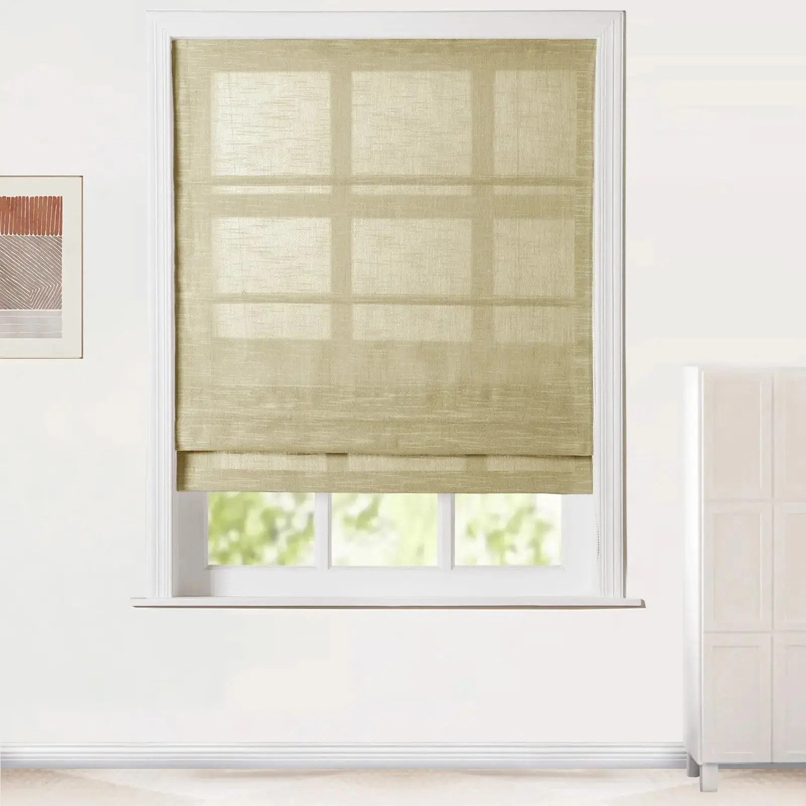 Jawara Linen Cotton Roman Shade Cord Lift - Image 22