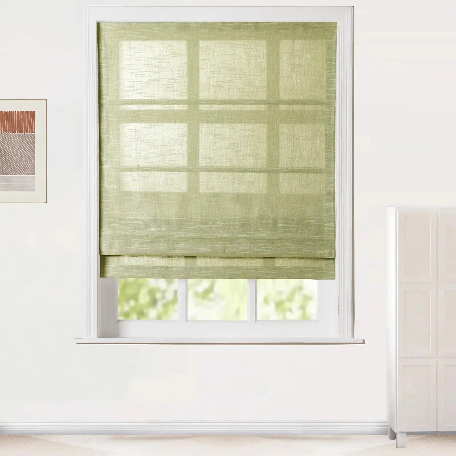 Jawara Linen Cotton Roman Shade Cord Lift - Image 30