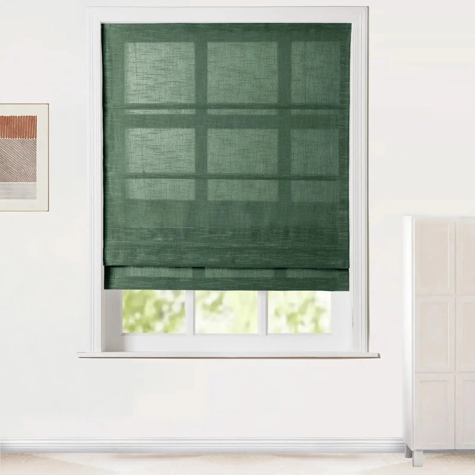 Jawara Linen Cotton Roman Shade Cord Lift - Image 31