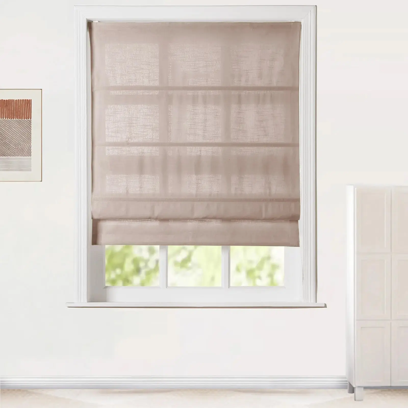 Jawara Linen Cotton Roman Shade Cord Lift - Image 32