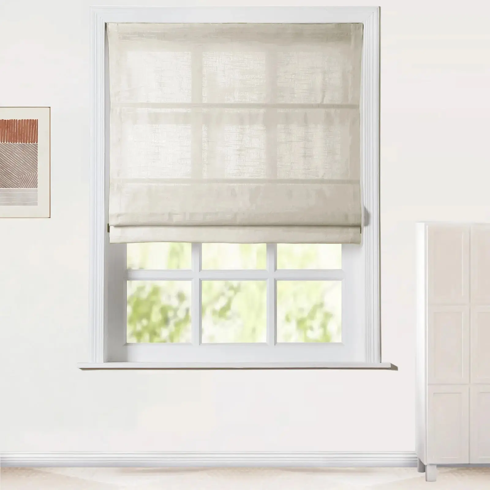 Jawara Linen Cotton Roman Shade Cordless - Image 37