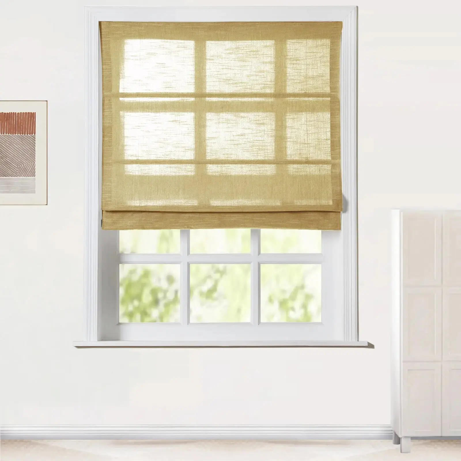 Jawara Linen Cotton Roman Shade Cordless - Image 40