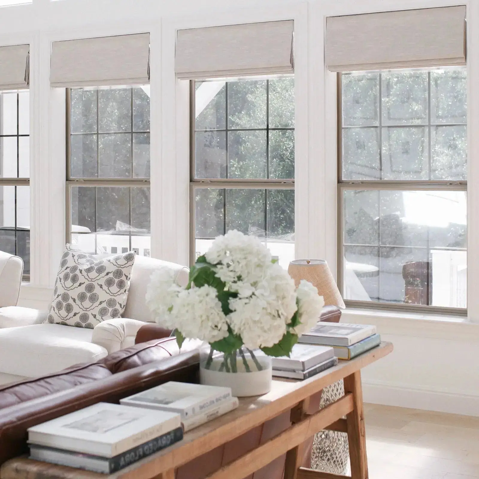 Jawara Linen Cotton Roman Shade Cordless - Image 10