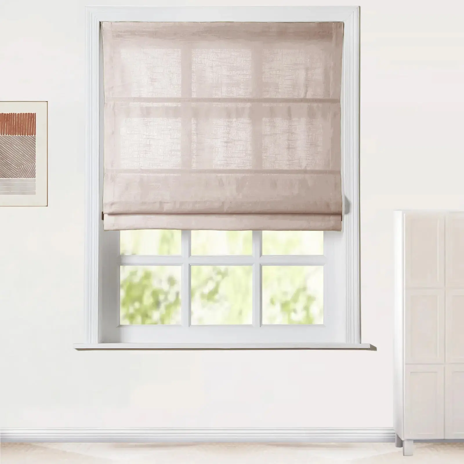Jawara Roman Shade Cordless-Wooden Headrail - Image 30