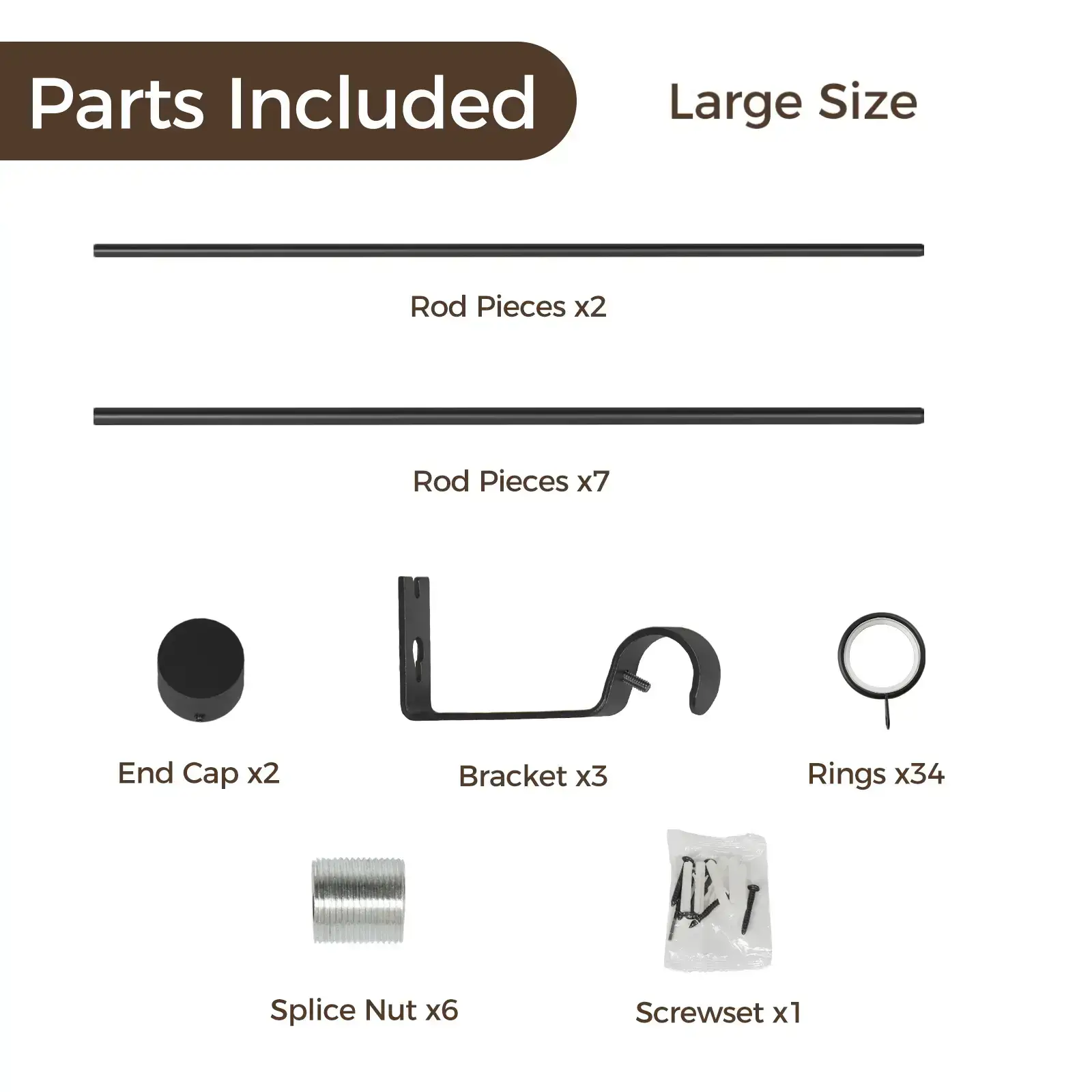 Jaylon Adjustable Curtain Rod with Rings - Image 23