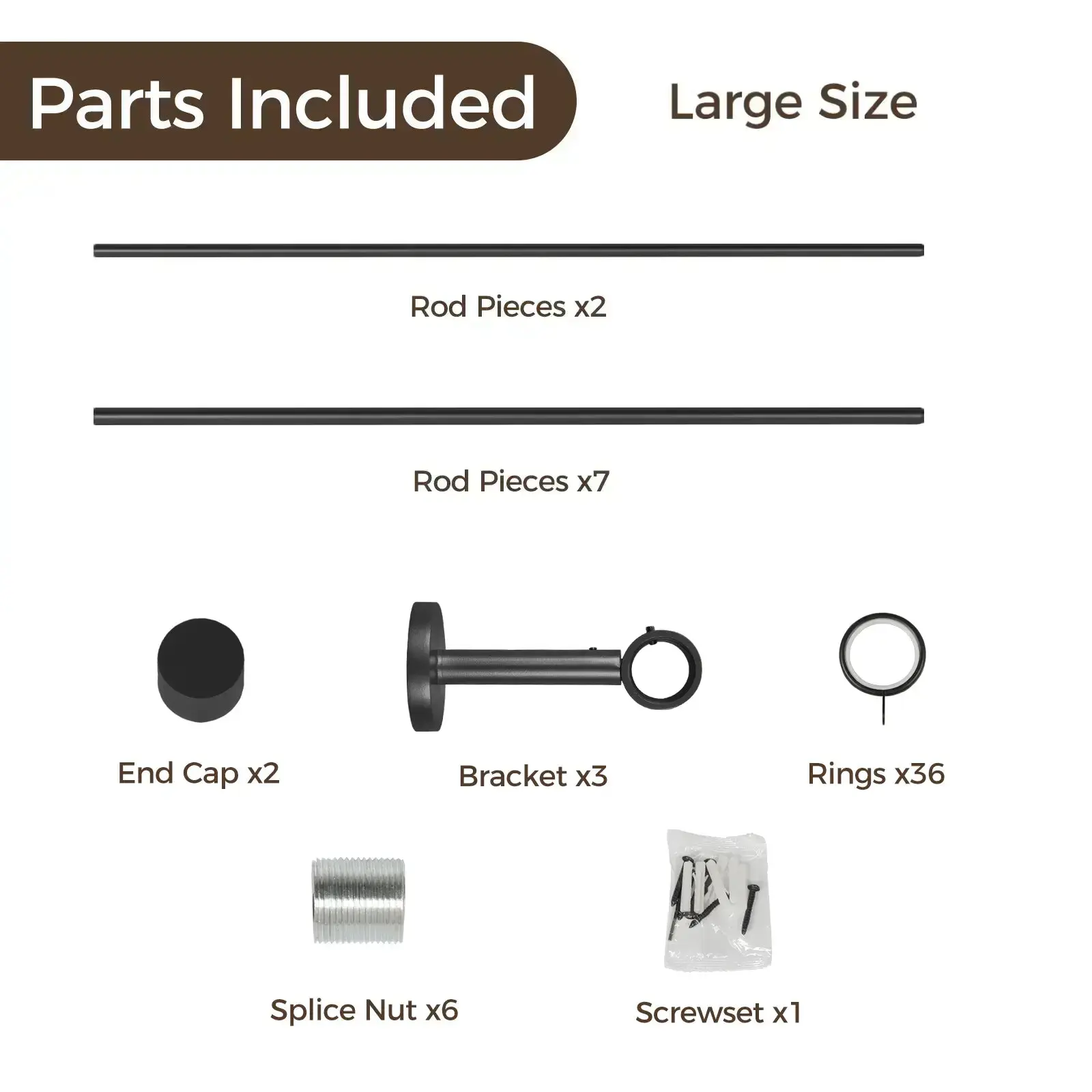 Lucas Adjustable Curtain Rod with Rings - Image 6