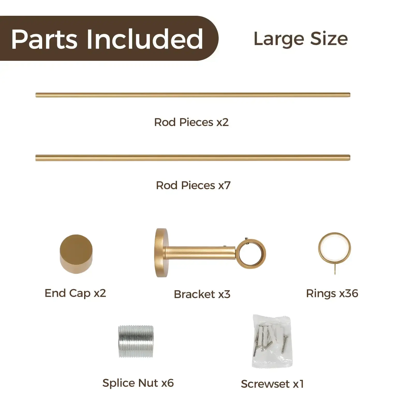 Lucas Adjustable Curtain Rod with Rings - Image 8