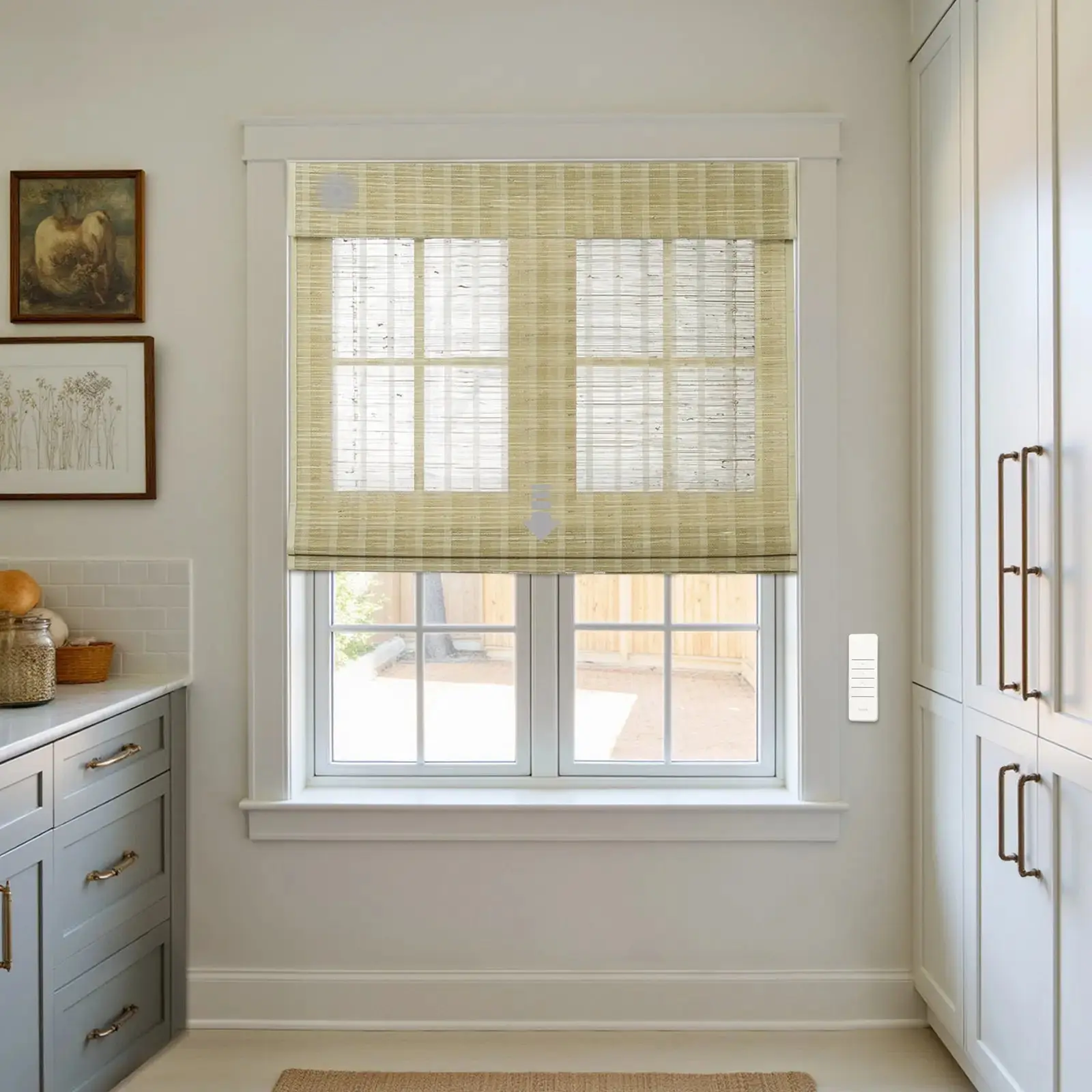 Motorized Window Woven Bamboo Shades - Image 11