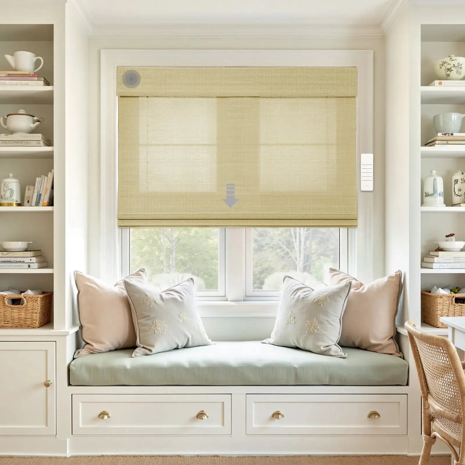 Motorized Window Woven Bamboo Shades - Image 21
