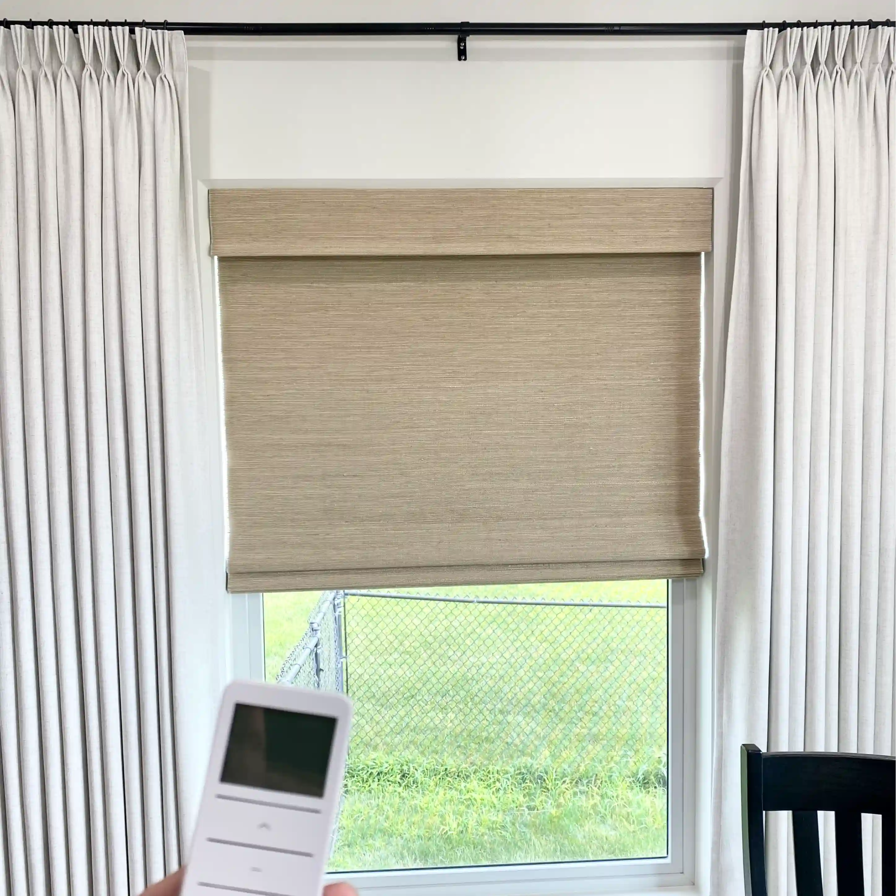 Motorized Window Woven Bamboo Shades - Image 8