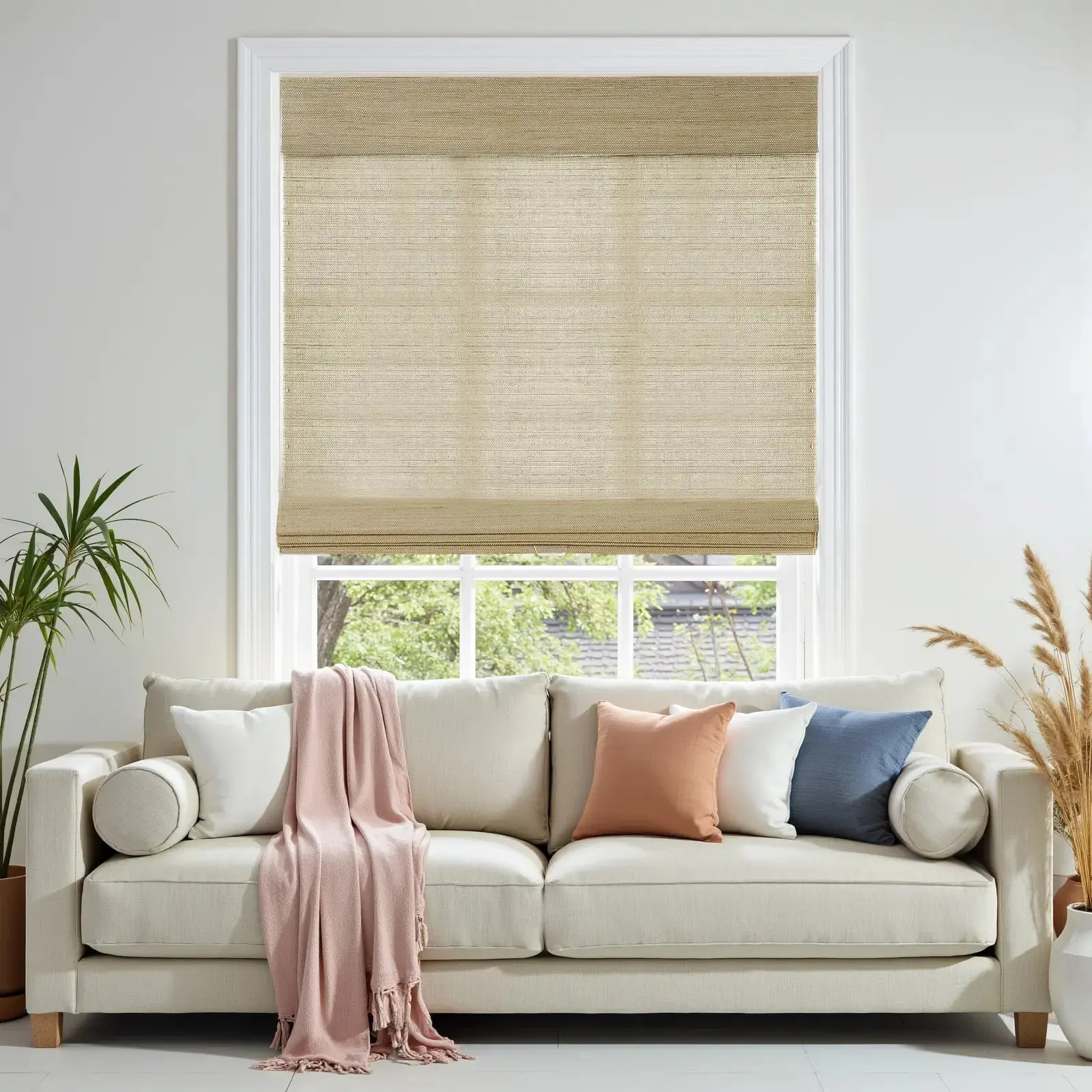 Lay Natural Ramie Bamboo Woven Shade - Coconut - Image 7