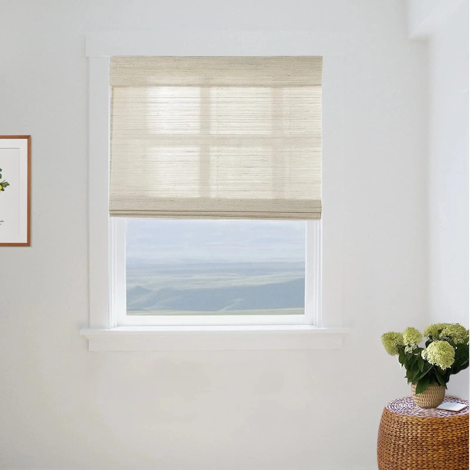 Lay Natural Ramie Bamboo Woven Shade - Wall White - Image 17