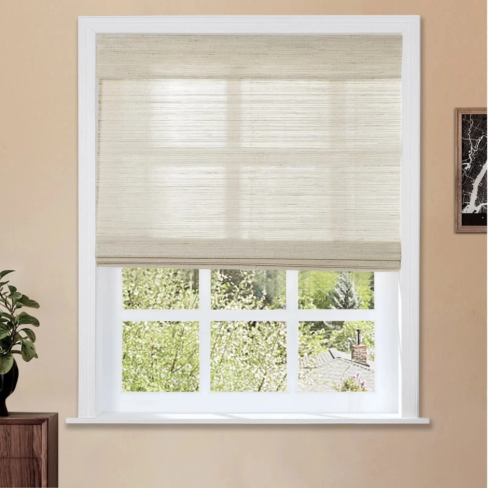 Lay Natural Ramie Bamboo Woven Shade - Wall White - Image 18