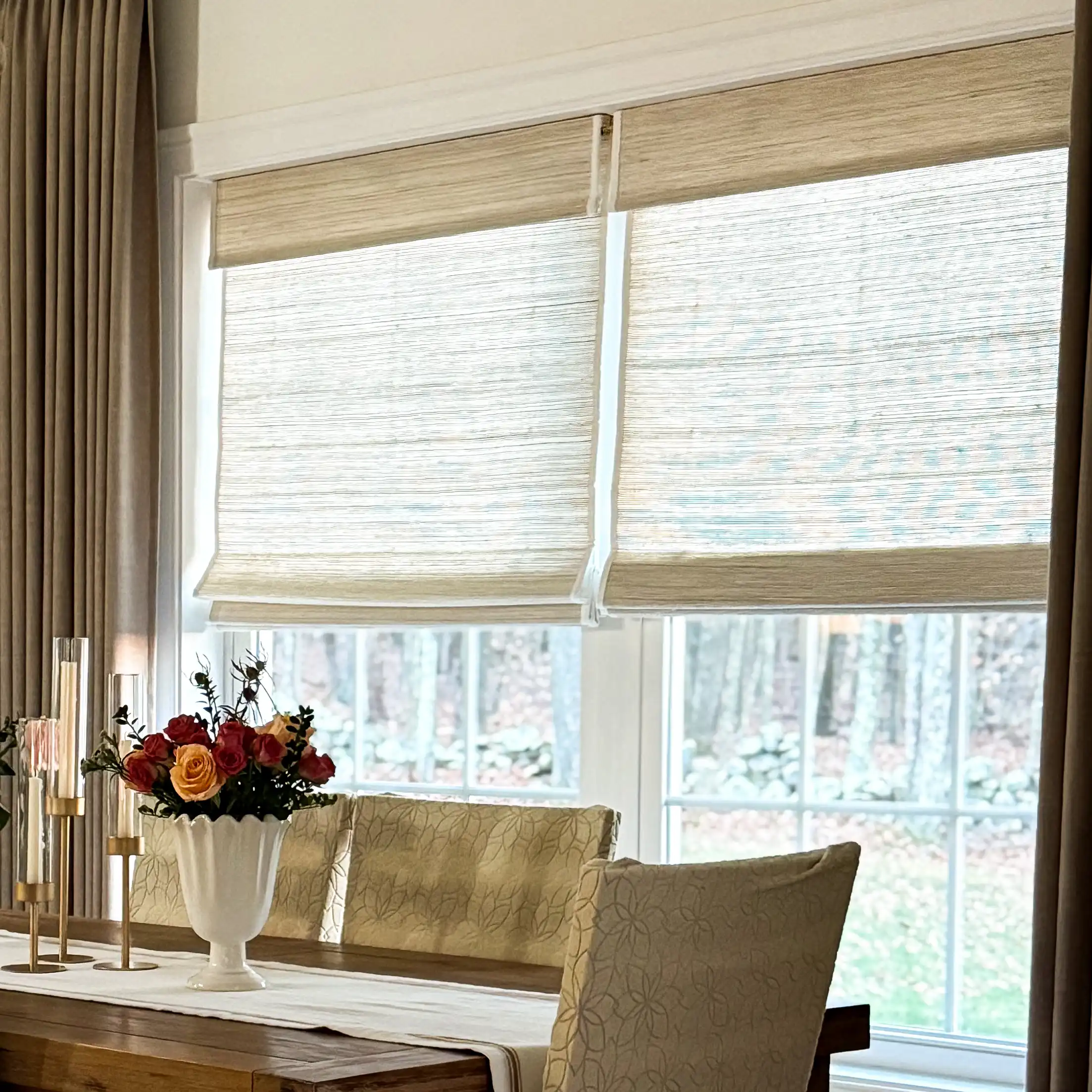 Lay Natural Ramie Bamboo Woven Shade - Wall White - Image 5