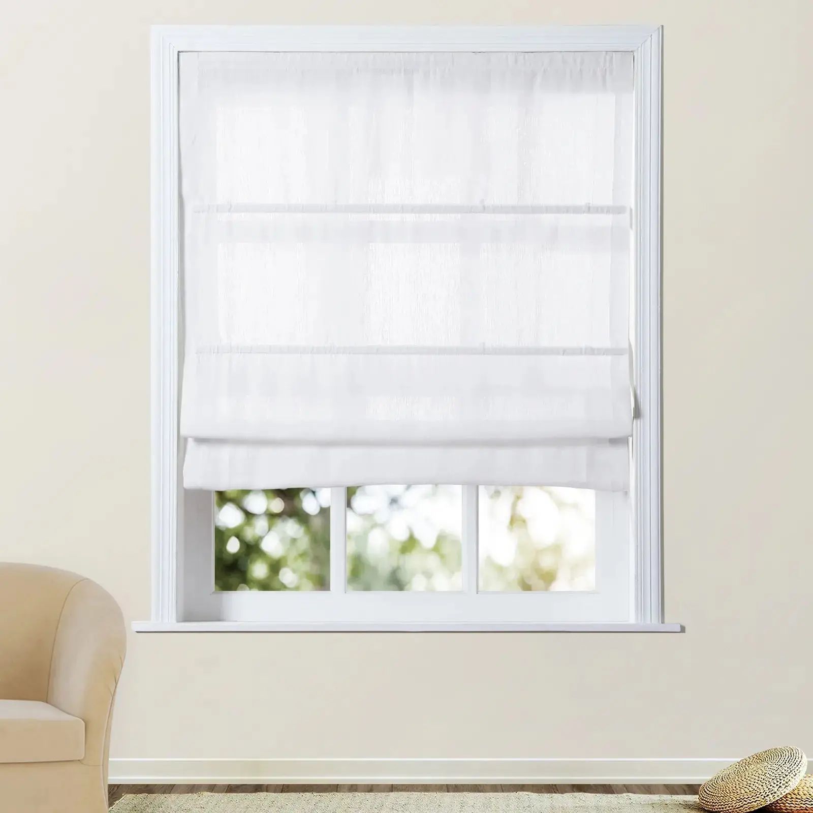 Patti Belgian Linen Roman Shade Cordless - Image 25