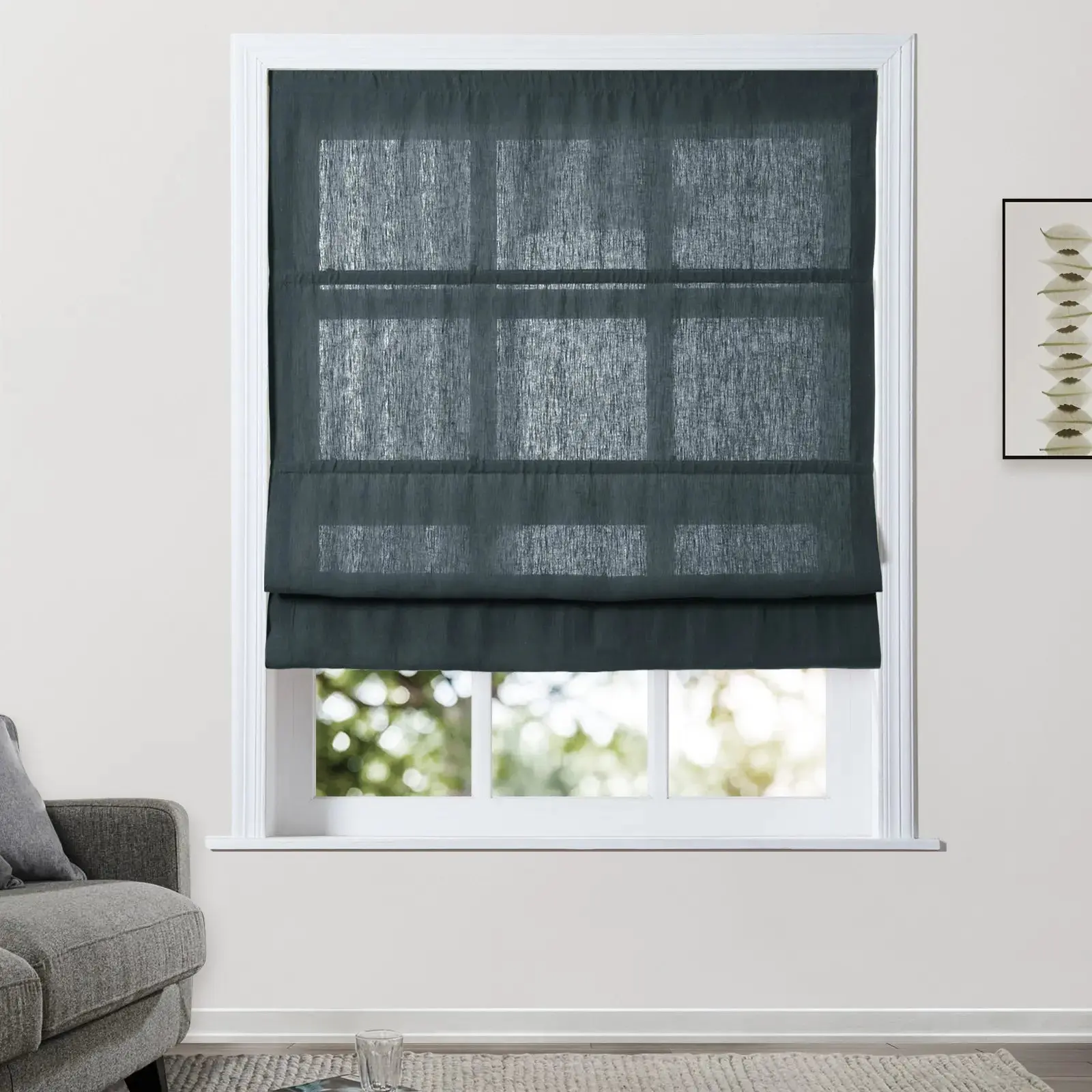 Patti Belgian Linen Roman Shade Cordless - Image 36