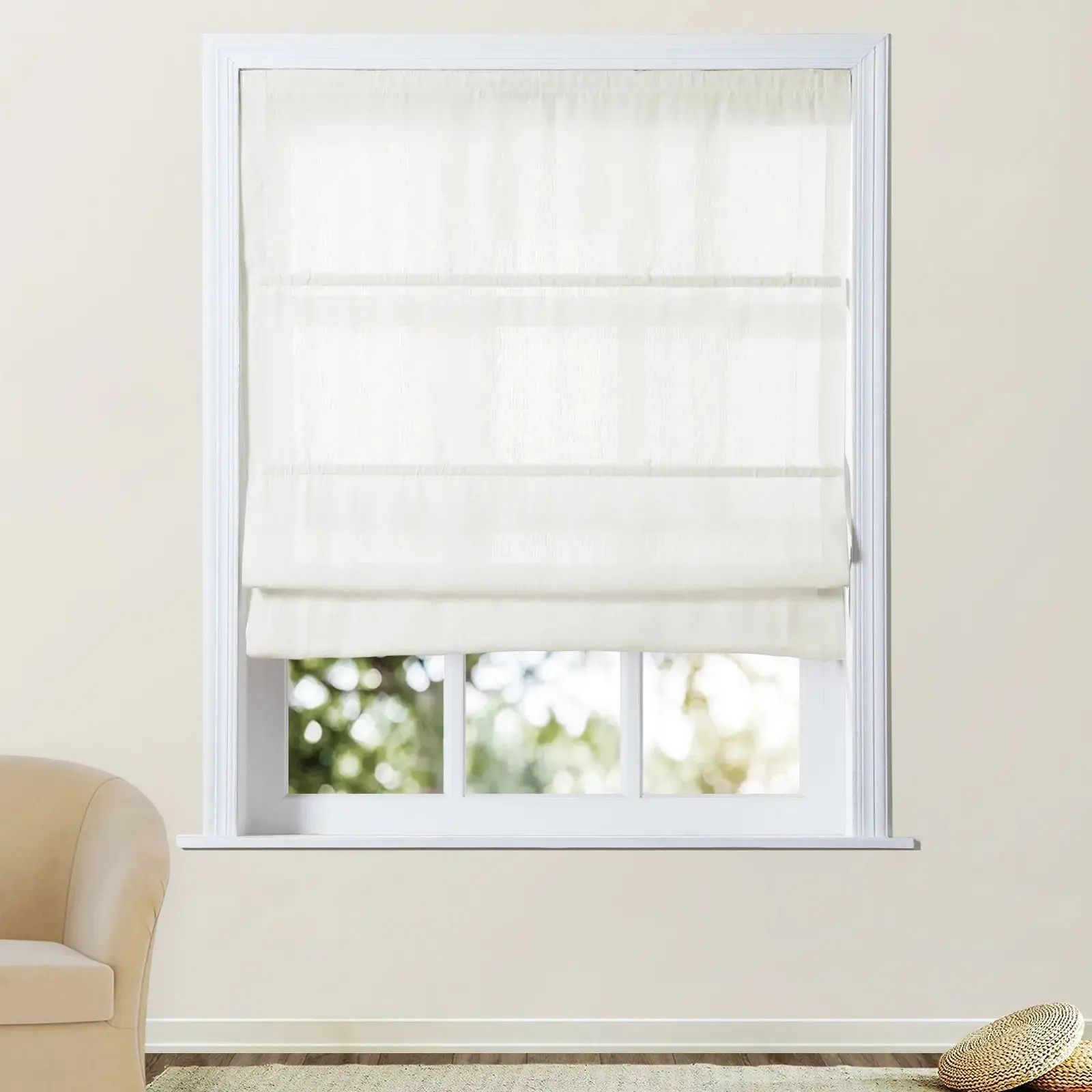 Patti Belgian Linen Roman Shade Cordless - Image 38
