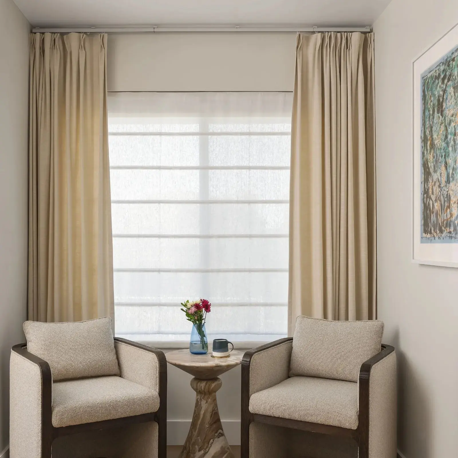 Patti Belgian Linen Roman Shade Cordless - Image 4