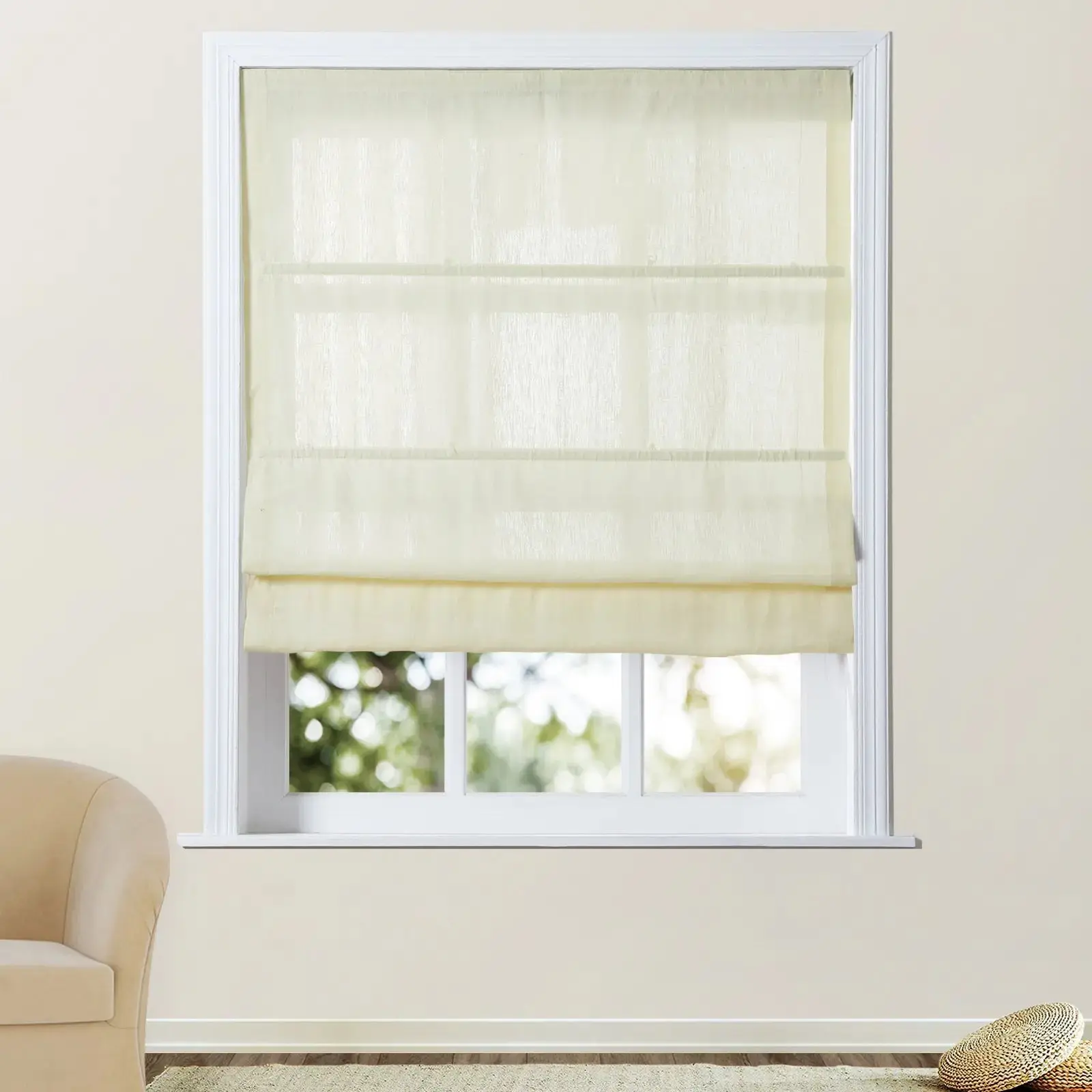 Patti Belgian Linen Roman Shade Cordless - Image 40