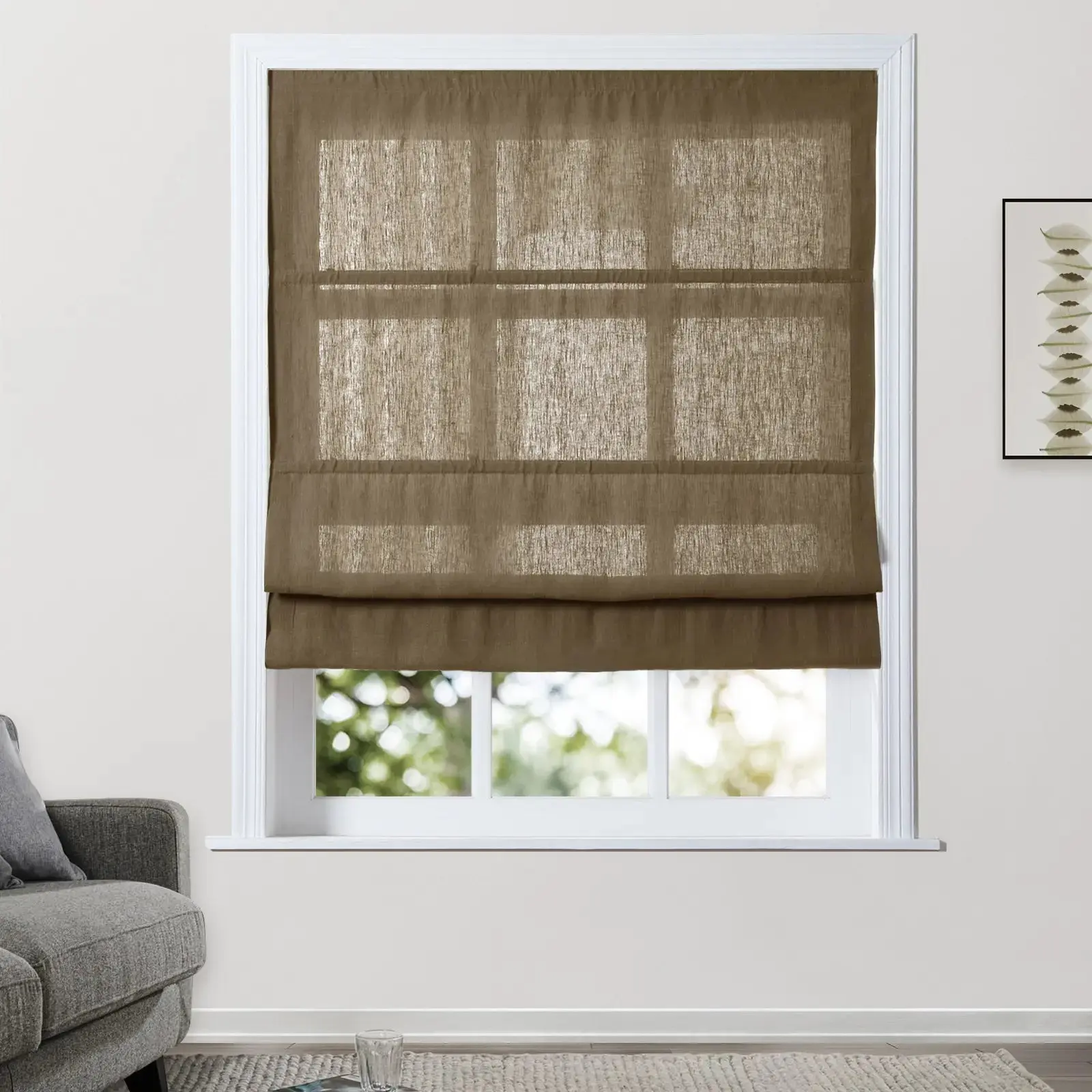 Patti Belgian Linen Roman Shade Cordless - Image 41