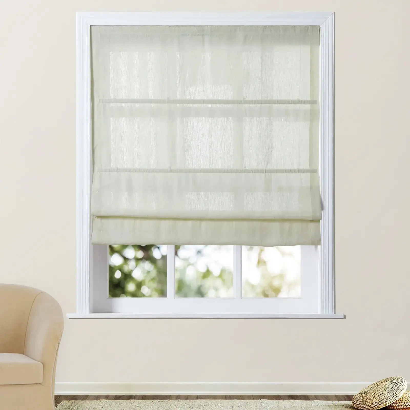 Patti Belgian Linen Roman Shade Cordless - Image 43