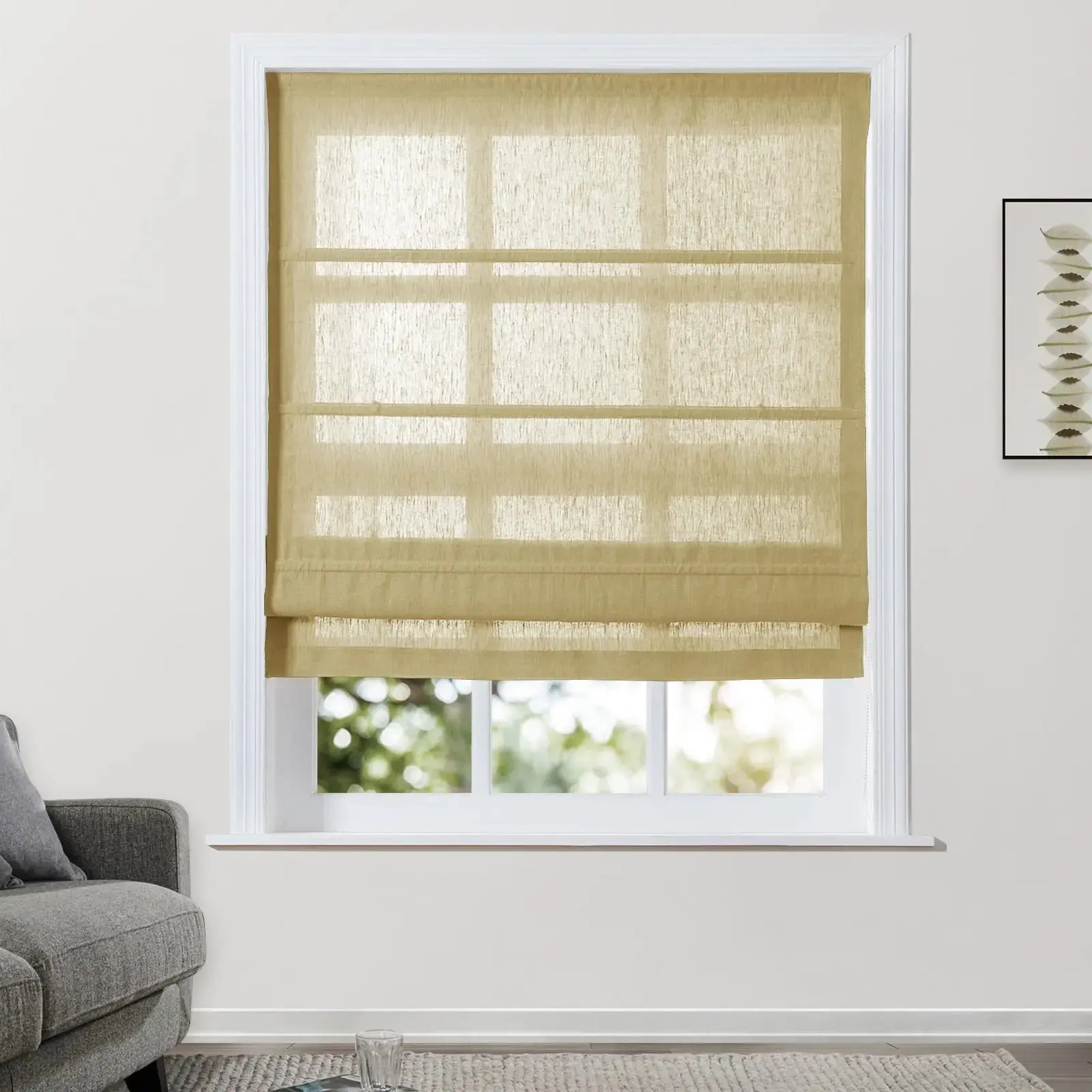 Patti Belgian Linen Roman Shade Cord Lift - Image 8